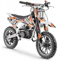 Moto cross enfant 50cc blanc et orange Start 10/10 pouces