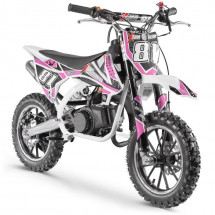 Moto cross enfant 50cc blanc et rose Start 10/10 pouces