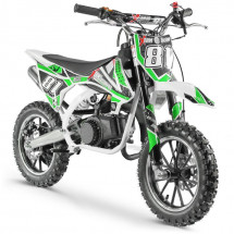 Moto cross enfant 50cc blanc et vert Start 10/10 pouces