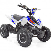 Pocket quad essence 50cc e-start blanc et bleu Crossing 6 pouces