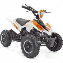 Pocket quad essence 50cc e-start blanc et orange Crossing 6 pouces