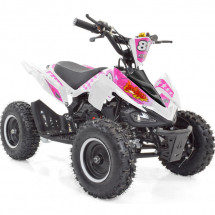 Pocket quad essence 50cc e-start blanc et rose Crossing 6 pouces