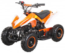 Quad enfant 49cc e-start blanc et orange Python 6 pouces