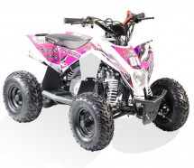 Quad enfant 90cc 4 temps Spider blanc et rose 6 pouces