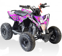 Quad enfant 90cc 4 temps Spider noir et rose 6 pouces