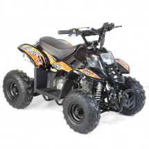 Quad essence 110cc 4 temps noir et orange Badou eco 6 pouces